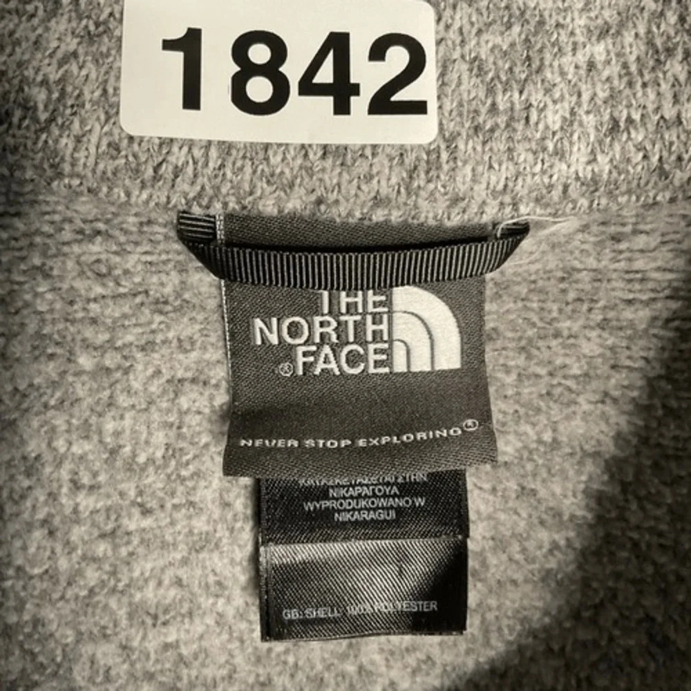 The North Face Gray Quarter Zip Fleece Pullover Jacket Large Hiking Gorp Camping
